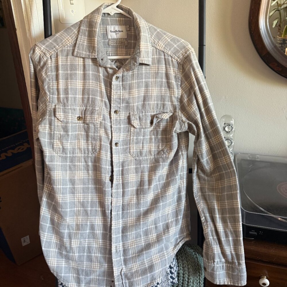 Goodfellow Yellow and Grey Flannel Size S